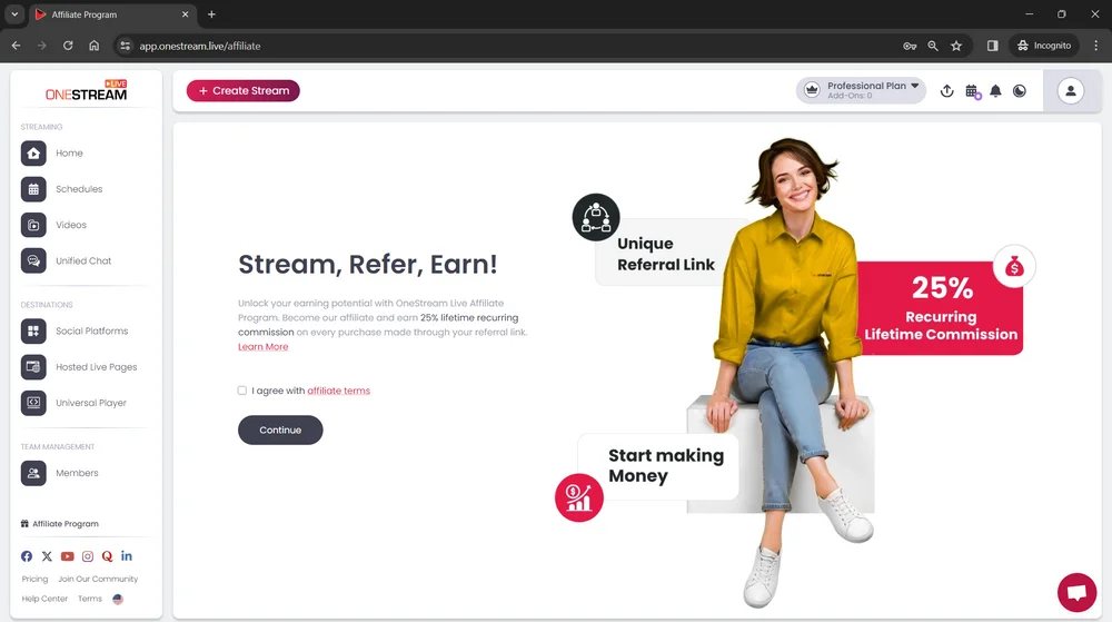 OneStream Live Affiliate Program | Make Money