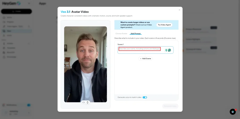 How to generate AI Videos Using Google’s VEO 3 in HeyGen Step 4
