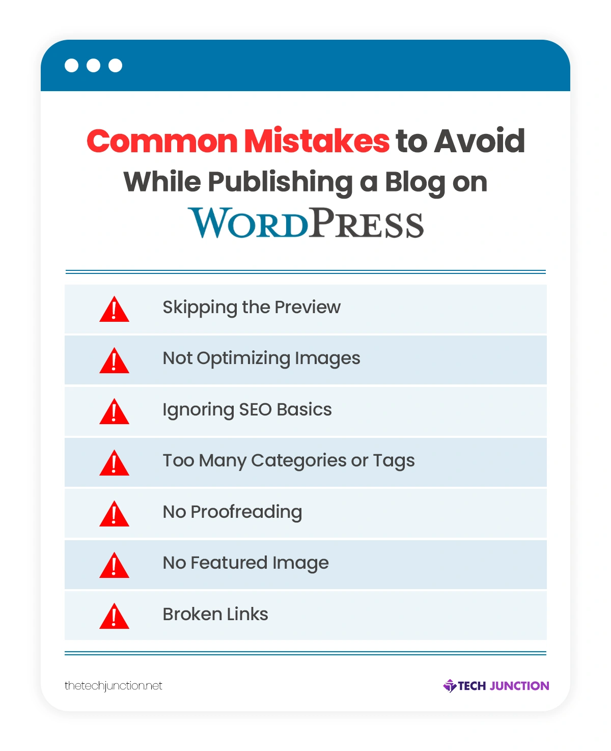 Mistakes to avoid while publishing a blog on WordPress